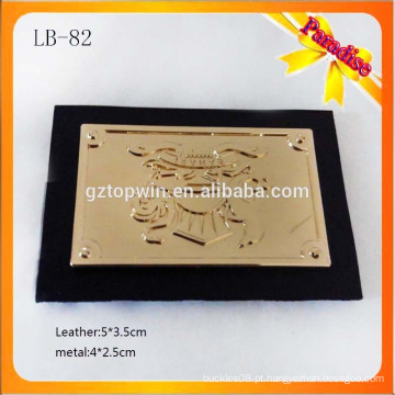 LB82 Patch de couro por atacado de etiqueta de metal de alta qualidade para vestuário